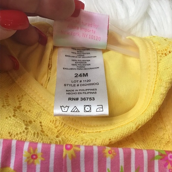 Duck Duck Goose 2Pc Baby Girl Yellow Tunic & Shorts Set Outfit Size 24 Months - Picture 8 of 9